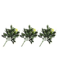 E&K 3 PCS Artificial Plants Faux Bushes Plant Decoration for Home Garden Wedding Party Indoor Outdoor (Green Yellow)