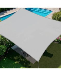 E&K Sunrise 16" x 16" Waterproof Sun Shade Sail Outdoor Rectangle Canopy Shade Cover UV Block for Pergola Patio Backyard Garden Deck (Light Gray)