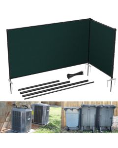 E&K 6"x12" Outdoor Privacy Screen Fence Panel Freestanding Backyard Patio Privacy Pool Fencing Temporary Garden Dog Fence with Iron Poles and Rails (Green)