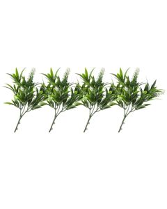 E&K 4 PCS Artificial Plants Faux Bushes Plant Decoration for Home Garden Wedding Party Indoor Outdoor (Green White)
