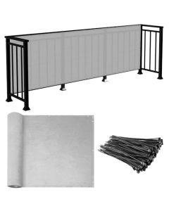 E&K Sunrise 2.5" x 50" Balcony Privacy Fence Screen Cover with Zip Ties Outdoor Screen Fence UV Protection for Deck Patio Backyard Apartment Pool Porch (Gray)