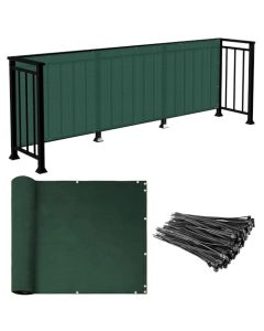 E&K Sunrise 3" x 50" Balcony Privacy Fence Screen Cover with Zip Ties Outdoor Screen Fence UV Protection for Deck Patio Backyard Apartment Pool Porch (Green)