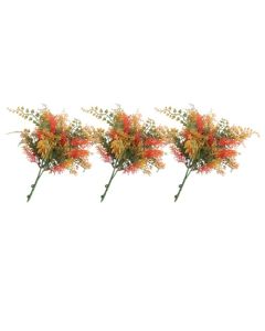 E&K 3 PCS Artificial Plants Faux Bushes Plant Decoration for Home Garden Wedding Party Indoor Outdoor (Green Red Orange)