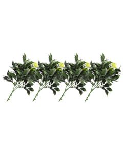 E&K 4 PCS Artificial Plants Faux Bushes Plant Decoration for Home Garden Wedding Party Indoor Outdoor (Green Yellow)