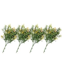 E&K 4 PCS Artificial Plants Faux Bushes Plant Decoration for Home Garden Wedding Party Indoor Outdoor (Green Orange)