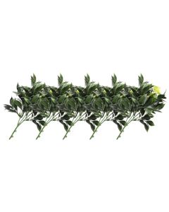 E&K 5 PCS Artificial Plants Faux Bushes Plant Decoration for Home Garden Wedding Party Indoor Outdoor (Green Yellow)