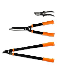 E&K Sunrise Garden Tree Tools Set 3 Piece Garden Kit With Lopper, Hedge Shears and Pruner Shears, Tree & Shrub Care Kit