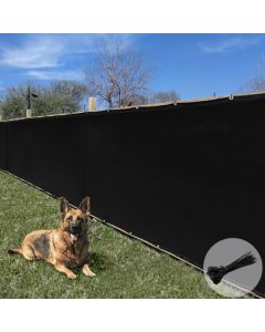 E&K Sunrise 6" x 50" Privacy Fence Screen with Grommets, Outdoor Windscreen Fence Covering Privacy Screen UV Blockage for Backyard Garden Patio, Zip Ties Included (Black)