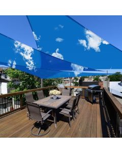 E&K Sunrise 1 Piece 12" x 12" x 12" Waterproof Sun Shade Sail Outdoor Triangle Canopy Shade Cover UV Block for Pergola Patio Backyard Garden Deck (Sky Blue)