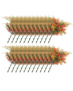 E&K 22 PCS Artificial Plants Faux Bushes Plant Decoration for Home Garden Wedding Party Indoor Outdoor (Green Red Orange)