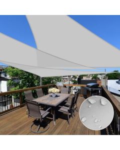 E&K Sunrise 1 Piece 16" x 16" x 22.6" Waterproof Sun Shade Sail Outdoor Triangle Canopy Shade Cover UV Block for Pergola Patio Backyard Garden Deck (Light Gray)
