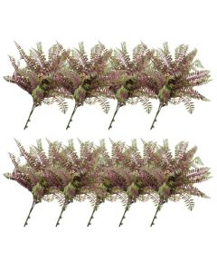 E&K 9 PCS Artificial Plants Faux Bushes Plant Decoration for Home Garden Wedding Party Indoor Outdoor (Green Red)