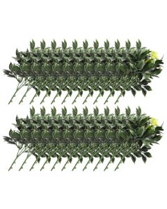 E&K 22 PCS Artificial Plants Faux Bushes Plant Decoration for Home Garden Wedding Party Indoor Outdoor (Green Yellow)