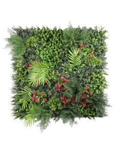 E&K 8Pcs 40" x 40" Artificial 3D Plant Wall Panels, Faux Grass Wall Backdrop Decor, UV-Anti Greenery Boxwood Hedge Privacy Screen for Outdoor Indoor Wedding Garden Backyard (Style 12)