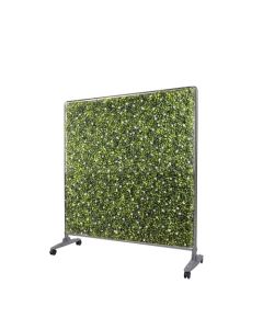 E&K H40xW40 inches Movable Privacy Hedge Fence Artificial Faux Grass Room Space Divider Boxwood Backdrops Stand Decor with Wheels