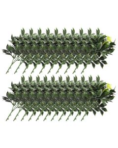 E&K 21 PCS Artificial Plants Faux Bushes Plant Decoration for Home Garden Wedding Party Indoor Outdoor (Green Yellow)