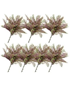 E&K 7 PCS Artificial Plants Faux Bushes Plant Decoration for Home Garden Wedding Party Indoor Outdoor (Green Red)