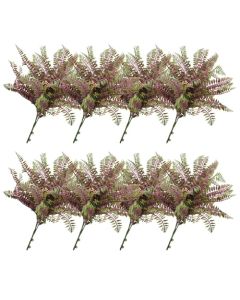 E&K 8 PCS Artificial Plants Faux Bushes Plant Decoration for Home Garden Wedding Party Indoor Outdoor (Green Red)