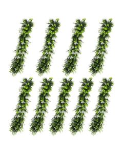 E&K 9 PCS Artificial Hanging Plants Faux Vines Leaf Decoration for Home Garden Office Indoor Outdoor Wedding Party (Green White)