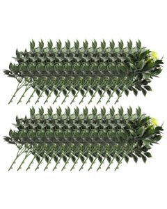 E&K 26 PCS Artificial Plants Faux Bushes Plant Decoration for Home Garden Wedding Party Indoor Outdoor (Green Yellow)
