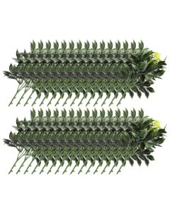 E&K 30 PCS Artificial Plants Faux Bushes Plant Decoration for Home Garden Wedding Party Indoor Outdoor (Green Yellow)