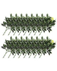 E&K 16 PCS Artificial Plants Faux Bushes Plant Decoration for Home Garden Wedding Party Indoor Outdoor (Green Yellow)