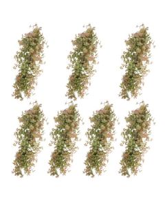 E&K 7 PCS Artificial Hanging Plants Faux Vines Leaf Decoration for Home Garden Office Indoor Outdoor Wedding Party (Green Red)