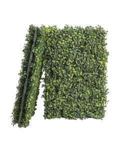 E&K 27 PCS 18"x12" Artificial Plant Panels with Double Side Leaves Hard Back Faux Leaf Greenery Grass Wall Decoration for Indoor Outdoor (No White Flowers)