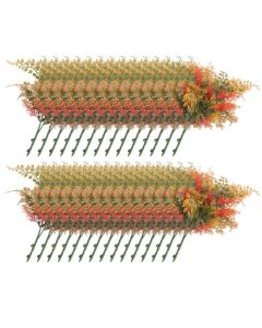 E&K 29 PCS Artificial Plants Faux Bushes Plant Decoration for Home Garden Wedding Party Indoor Outdoor (Green Red Orange)