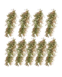 E&K 9 PCS Artificial Hanging Plants Faux Vines Leaf Decoration for Home Garden Office Indoor Outdoor Wedding Party (Green Red)