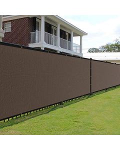 E&K Sunrise 5"x50" Privacy Fence Screen with Grommets, Outdoor Windscreen Fence Covering Privacy Screen UV Blockage for Backyard Garden Patio (Brown)