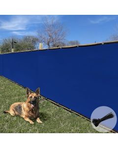 E&K Sunrise 6" x 25" Privacy Fence Screen with Grommets, Outdoor Windscreen Fence Covering Privacy Screen UV Blockage for Backyard Garden Patio, Zip Ties Included (Blue)