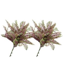 E&K 2 PCS Artificial Plants Faux Bushes Plant Decoration for Home Garden Wedding Party Indoor Outdoor (Green Red)