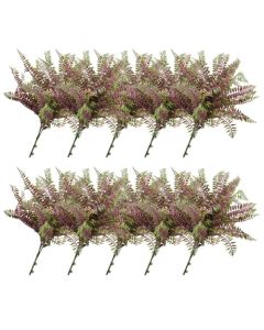 E&K 10 PCS Artificial Plants Faux Bushes Plant Decoration for Home Garden Wedding Party Indoor Outdoor (Green Red)