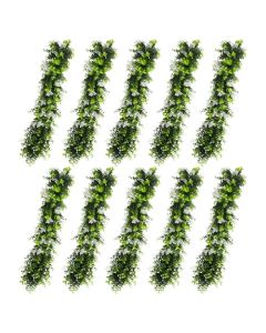 E&K 10 PCS Artificial Hanging Plants Faux Vines Leaf Decoration for Home Garden Office Indoor Outdoor Wedding Party (Green White)
