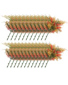 E&K 23 PCS Artificial Plants Faux Bushes Plant Decoration for Home Garden Wedding Party Indoor Outdoor (Green Red Orange)