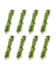 E&K 8 PCS Artificial Hanging Plants Faux Vines Leaf Decoration for Home Garden Office Indoor Outdoor Wedding Party (Green Purple Yellow)
