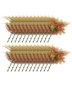 E&K 24 PCS Artificial Plants Faux Bushes Plant Decoration for Home Garden Wedding Party Indoor Outdoor (Green Red Orange)