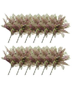 E&K 12 PCS Artificial Plants Faux Bushes Plant Decoration for Home Garden Wedding Party Indoor Outdoor (Green Red)