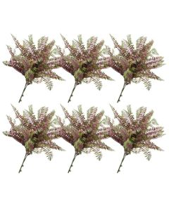 E&K 6 PCS Artificial Plants Faux Bushes Plant Decoration for Home Garden Wedding Party Indoor Outdoor (Green Red)