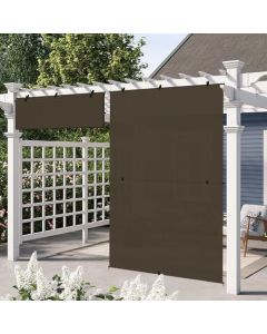 E&K Sunrise 8"W x 6"H Outdoor Roller Shades Patio Cordless Roll Up Blinds Foldable Sun Shade UV Block Exterior Sun Screen for Outside Porch Backyard Deck Pergola (Brown)