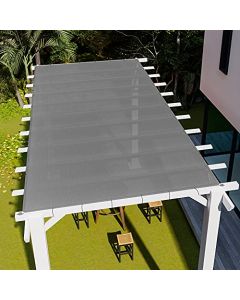 E&K Sunrise 12" x 20" Straight Edge Sun Shade Sail with D-Ring Grommets UV Block Sun Shade Cloth Pergola Cover with Zip Ties Perfect for Outdoor Patio Backyard Lawn Canopy Garden, Gray