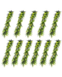 E&K 11 PCs Artificial Hanging Plants Faux Vines Leaf Decoration for Home Garden Office Indoor Outdoor Wedding Party (Green Purple Yellow)