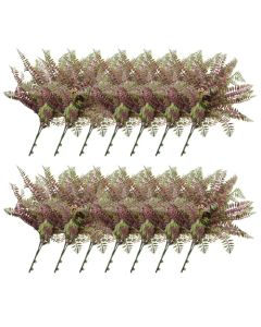 E&K 14 PCS Artificial Plants Faux Bushes Plant Decoration for Home Garden Wedding Party Indoor Outdoor (Green Red)