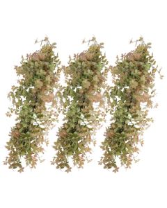 E&K 3 PCS Artificial Hanging Plants Faux Vines Leaf Decoration for Home Garden Office Indoor Outdoor Wedding Party (Green Red)