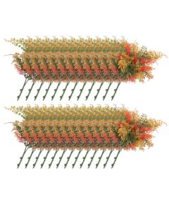 E&K 25 PCS Artificial Plants Faux Bushes Plant Decoration for Home Garden Wedding Party Indoor Outdoor (Green Red Orange)