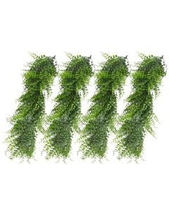 E&K 4 PCS Artificial Hanging Plants Faux Vines Leaf Decoration for Home Garden Office Indoor Outdoor Wedding Party (Green)