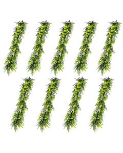 E&K 9 PCS Artificial Hanging Plants Faux Vines Leaf Decoration for Home Garden Office Indoor Outdoor Wedding Party (Green Purple Yellow)