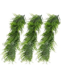 E&K 3 PCS Artificial Hanging Plants Faux Vines Leaf Decoration for Home Garden Office Indoor Outdoor Wedding Party (Green)