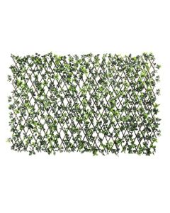 E&K Sunrise 4 PCS Faux Leaves Expandable Fence Privacy Screen Artificial Greenery Grass Wall Decoration for Garden Backyard Patio Indoor Outdoor (Rose Leaves - Single Side)